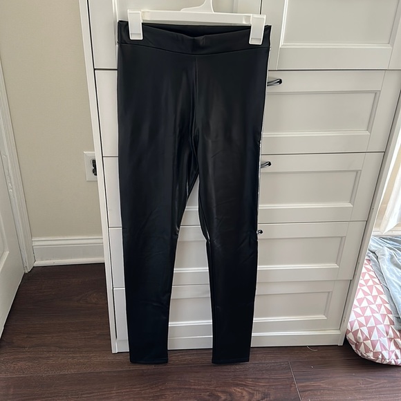 Lulu's Rock Music Black Vegan Leather Leggings - Picture 2 of 6